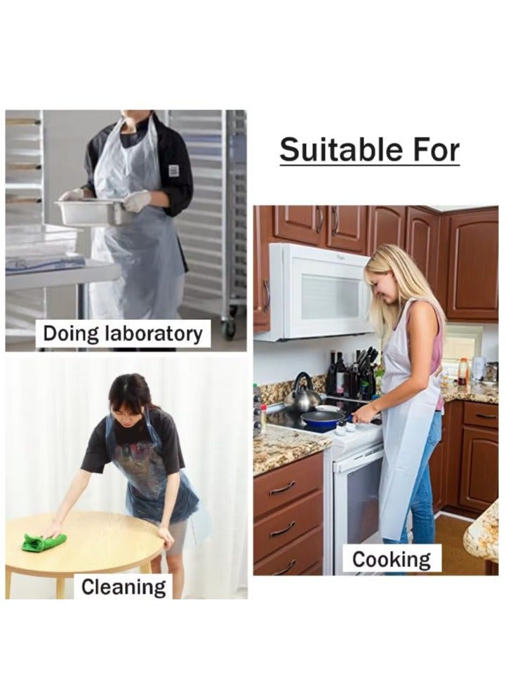 VINSTAR Disposable PE Clear Plastic Apron (500 Pack) - Waterproof, Plain Polythene Aprons - One Size Fits All - Ideal for Servers, Adults Kids Painting Cooking and More - Image 2
