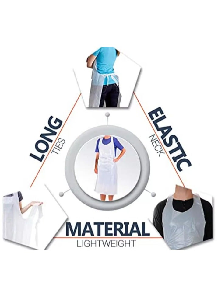 VINSTAR Disposable PE Clear Plastic Apron (500 Pack) - Waterproof, Plain Polythene Aprons - One Size Fits All - Ideal for Servers, Adults Kids Painting Cooking and More - Image 4