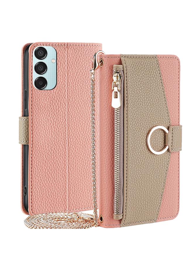 اس-توب جراب هاتف Samsung Galaxy M15 5G Crossbody من الجلد بملمس الليتشي - Image 1