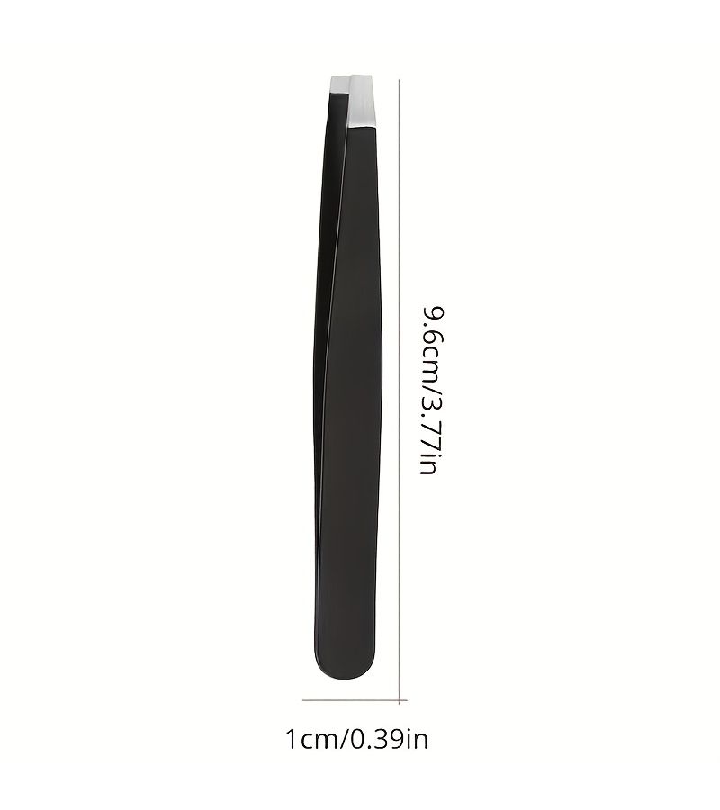Black Flat Mouth Tweezers For Hair Removal Eyebrow Shaping And Beard Trimming - Image 4