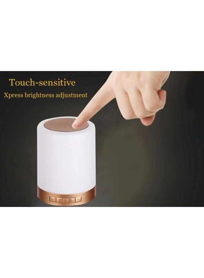 Portable Wireless Touch LED Speaker With Remote Control White - Image 4