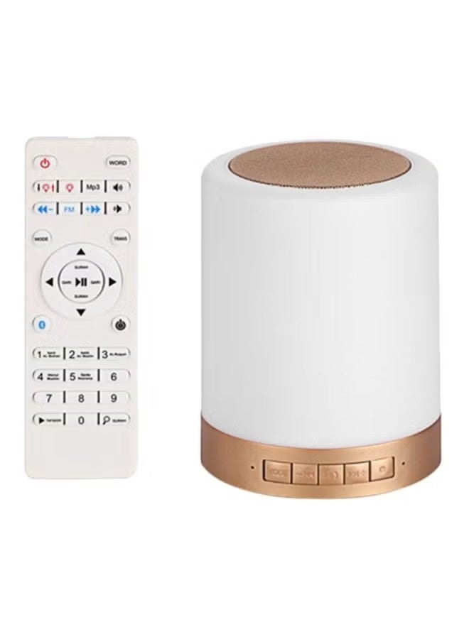 Portable Wireless Touch LED Speaker With Remote Control White - Image 1