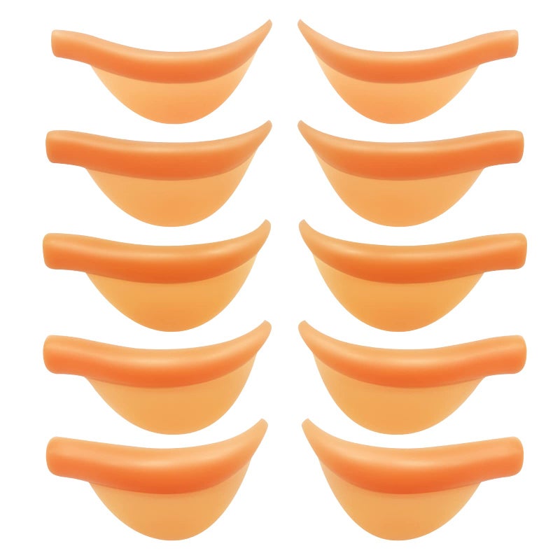 PERMANIA Silicone Curler Pad, 10Pcs/5sizes for Lash Perm Kit Reusable Soft C & D Curls Eyelash Lifting Rod Makeup Beauty Tool Lash Lift Pads (Orange) - Image 1