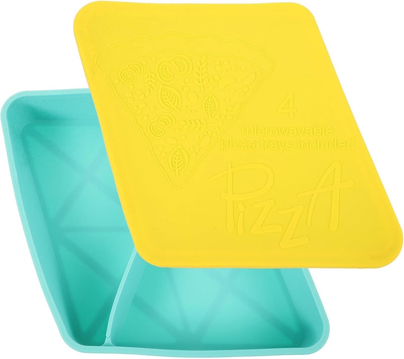 Silicone Pizza Plate Large Capacity Microwave Safe Food Storage Container for Pizza Slices Suitable for Freezer and Fridge - Image 1