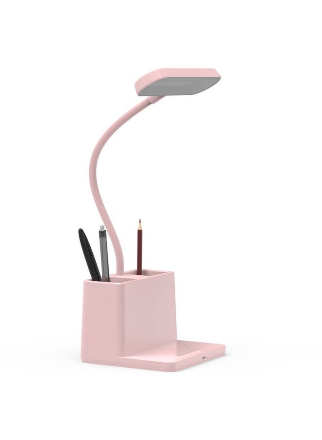 AXX Cute Desk Lamp, Pink Desk Light for Children, Women, Teens, Girls, LED Table Lamp for Bedroom, Reading, Small, Rechargeable, Battery Operated, Adjustable – - Image 1