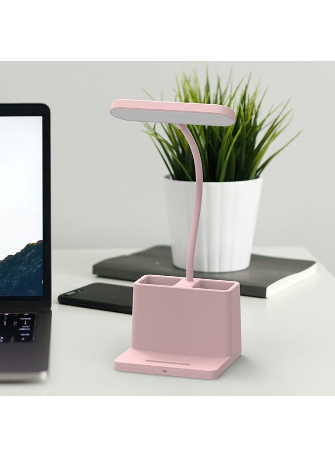 AXX Cute Desk Lamp, Pink Desk Light for Children, Women, Teens, Girls, LED Table Lamp for Bedroom, Reading, Small, Rechargeable, Battery Operated, Adjustable – - Image 2