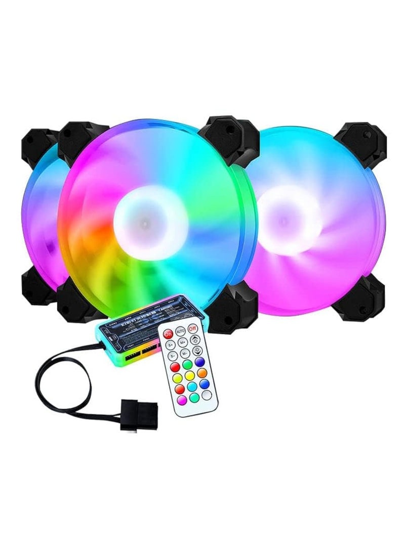 كيلا 3PCS 120 ملم حاوية RGB مروحة، عالية الأداء الكمبيوتر تبريد مراوح منخفضة الضوضاء الكمبيوتر مراوح RGB الكمبيوتر تدفق الهواء العالي الكمبيوتر مراوح علبة مع محمل هيدروليكي RGB علبة المروحة المخصصة PC Build - Image 1