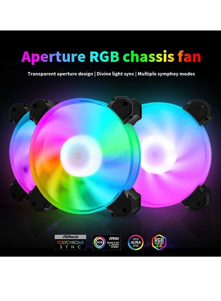 كيلا 3PCS 120 ملم حاوية RGB مروحة، عالية الأداء الكمبيوتر تبريد مراوح منخفضة الضوضاء الكمبيوتر مراوح RGB الكمبيوتر تدفق الهواء العالي الكمبيوتر مراوح علبة مع محمل هيدروليكي RGB علبة المروحة المخصصة PC Build - Image 3