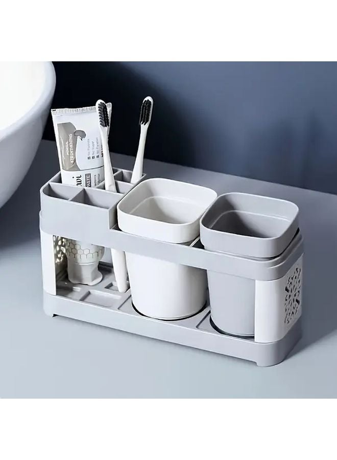 Bathroom Storage 2Pcs Toothbrush And Toothpaste Holder Set With Drain - Image 4