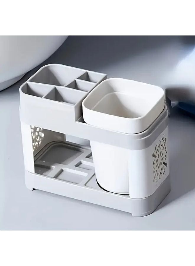 Bathroom Storage 2Pcs Toothbrush And Toothpaste Holder Set With Drain - Image 5