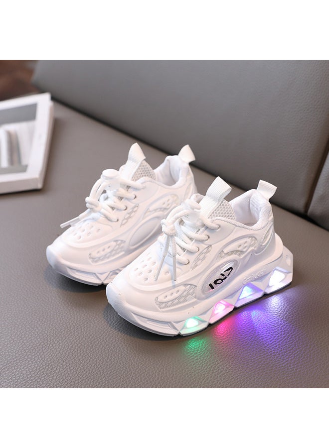 New Fashion Sports Luminous Spring And Autumn Breathable Casual Shoes With Light Children Lightweight Soft Bottom Baby Toddler Shoes