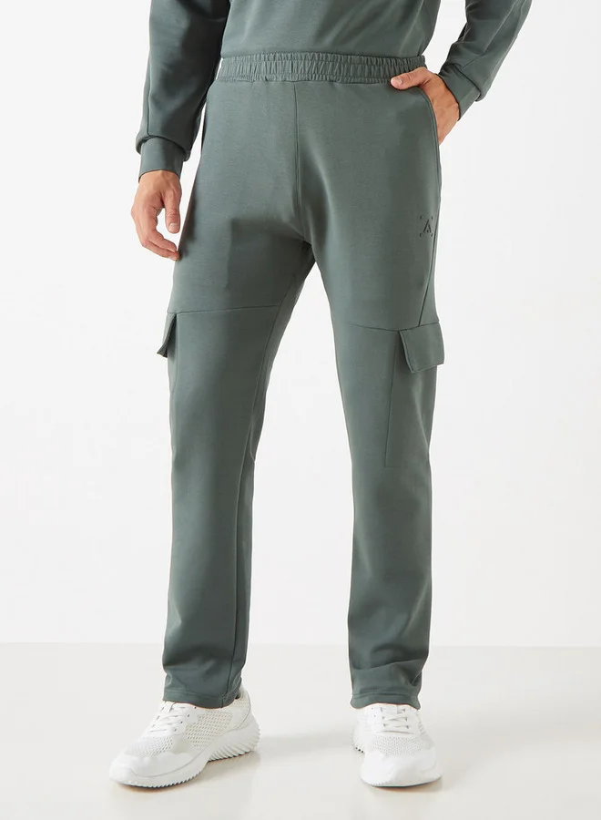 ADOT by Splash Solid Pants with Elasticated Waistband and Pockets
