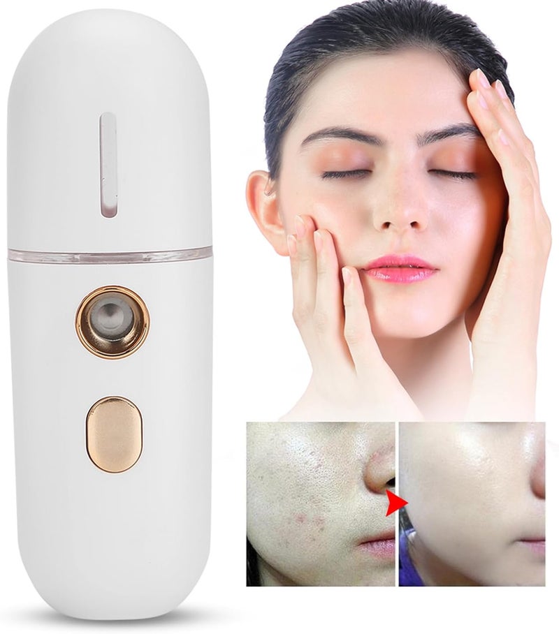 Face Mist Sprayer, USB Charging Nano Moisturizing Portable Face Humidifier, Compact Design with 20ml Water for Daily Skincare and Summer Hydration - Image 1