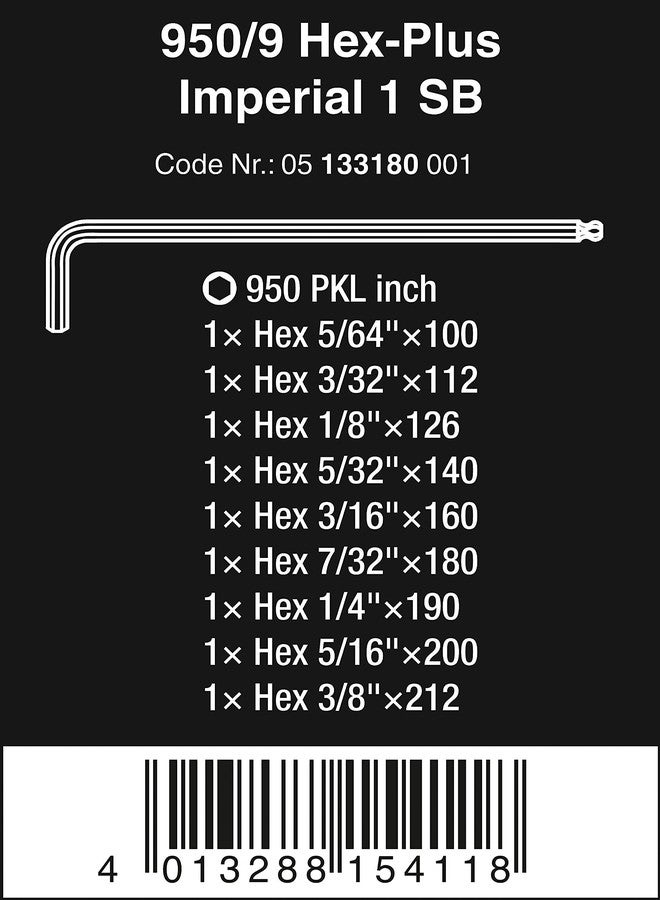 ويرا مجموعة مفاتيح سداسية طويلة الذراع 950 قطعة/9 قطع - Image 2