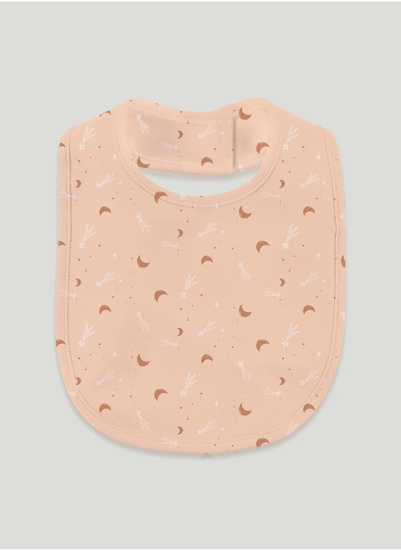 Unisex 100% Bamboo based Ultra-Soft fabric Bibs with Half Moon Print_Orange
