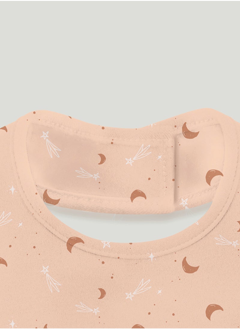 Unisex 100% Bamboo based Ultra-Soft fabric Bibs with Half Moon Print_Orange