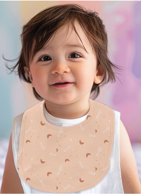 Unisex 100% Bamboo based Ultra-Soft fabric Bibs with Half Moon Print_Orange