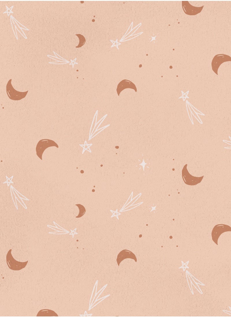 Unisex 100% Bamboo based Ultra-Soft fabric Bibs with Half Moon Print_Orange
