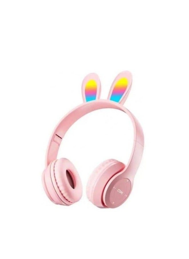 B12 Rabbit Wireless Headphones with External Microphone and SD Card - Image 1