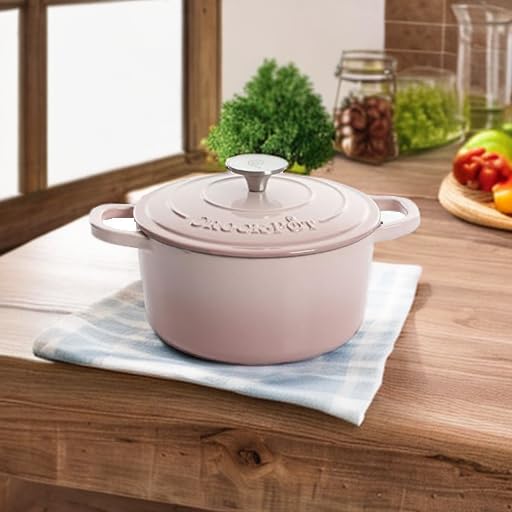 Crock-Pot Artisan Round Enameled Cast Iron Dutch Oven, 7-Quart, Blush Pink - Image 2