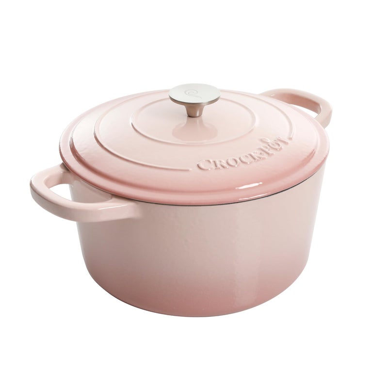 Crock-Pot Artisan Round Enameled Cast Iron Dutch Oven, 7-Quart, Blush Pink - Image 1