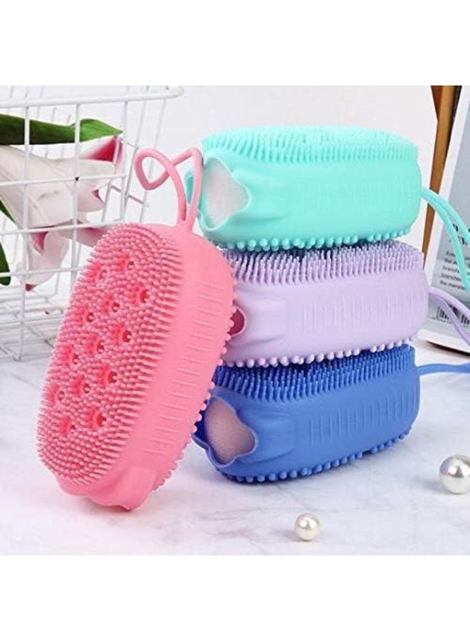 Food-Grade Soft Silicone Bath Brush & Body Scrubber – Dual Sided Loofah Alternative for Deep Cleansing, Gentle Exfoliating & Massage – Silicone Shower Brush for Women & Men – Lather Well, Ideal for Sensitive Skin - 2 Pack - Image 5