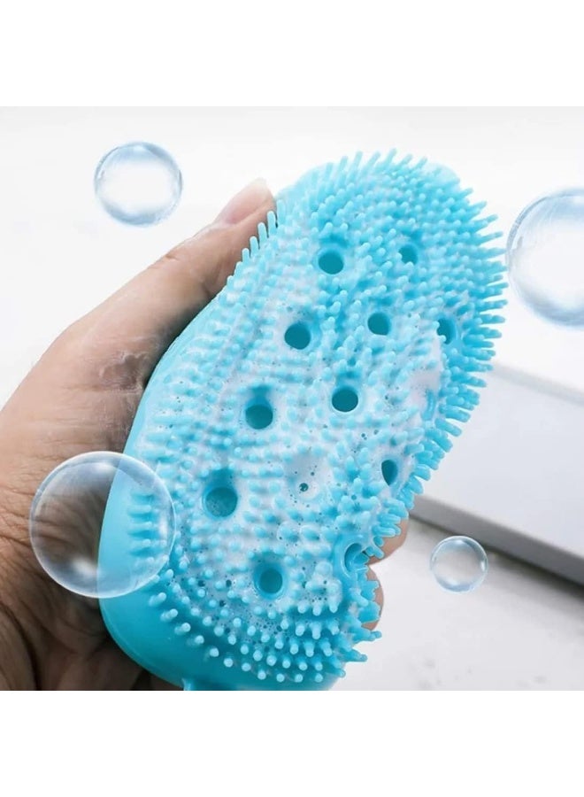 Food-Grade Soft Silicone Bath Brush & Body Scrubber – Dual Sided Loofah Alternative for Deep Cleansing, Gentle Exfoliating & Massage – Silicone Shower Brush for Women & Men – Lather Well, Ideal for Sensitive Skin - 2 Pack - Image 3