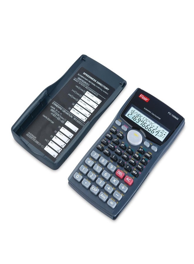 Flair FC-100MS Desktop Series Scientific Calculator | 300 Functions with 40 Scientific Calculations | Two Line Display | 10 + 2 Digits Calculator | for Student & Financial Work | Black, Pack of 1 - Image 2