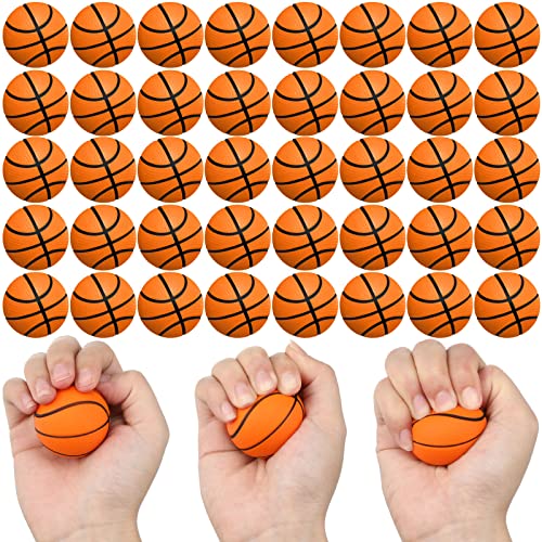 Sumind 100 Pcs Mini Basketball Stress Ball Bulk 16 Inch Mini Basketball Party Favor Small Soft Foam Squeeze Ball Anxiety Stress Relief for Party DecorationsOrange - Image 1
