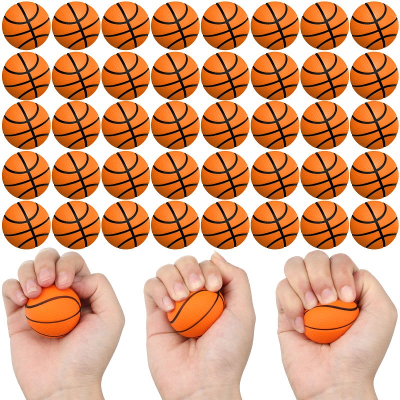 Sumind 100 Pcs Mini Basketball Stress Ball Bulk 16 Inch Mini Basketball Party Favor Small Soft Foam Squeeze Ball Anxiety Stress Relief for Party DecorationsOrange - Image 3