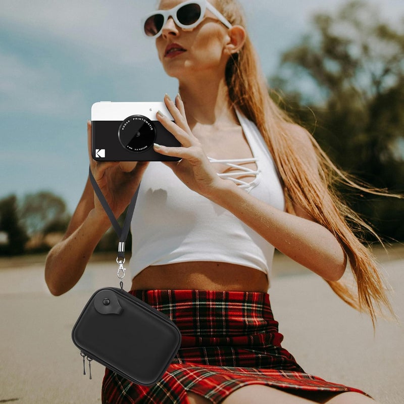 Lacdo Camera Carrying Case for KODAK Printomatic Full-Color Instant Print Digital Camera, Portable Instant Photo Printer Hard Travel Storage Bag, Mesh Bag Fits Batteries, USB Cable, SD Card, Gray - Image 5