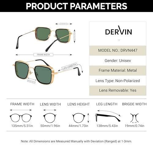 Dervin Unisex Square Sunglasses Green Frame Green Lens (Medium) - Pack Of 1 - Non-Polarized - Image 4