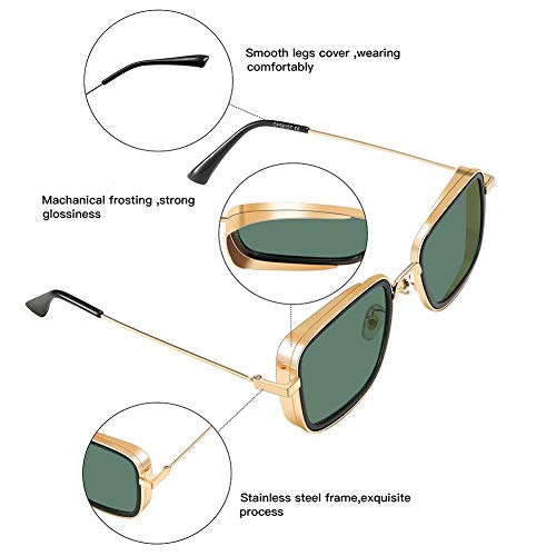 Dervin Unisex Square Sunglasses Green Frame Green Lens (Medium) - Pack Of 1 - Non-Polarized - Image 3