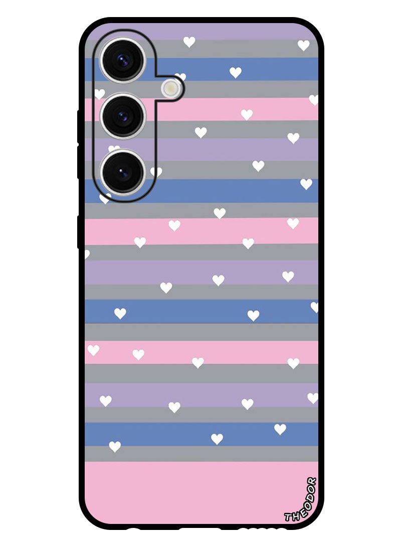 Theodor Protective Case Anti Scratch Shock Proof Bumper Cover For Samsung Galaxy S24 Plus Small Hearts and Lines - Image 1