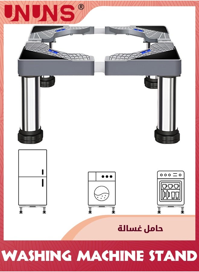 UNUNS - Washing Machine Stand,Mini Fridge Stand with 4 Strong Feet (23-26cm High),Adjustable Refrigerator Base Multi-Functional Washer Dryer Pedestals,Max Load 330lbs - Image 1