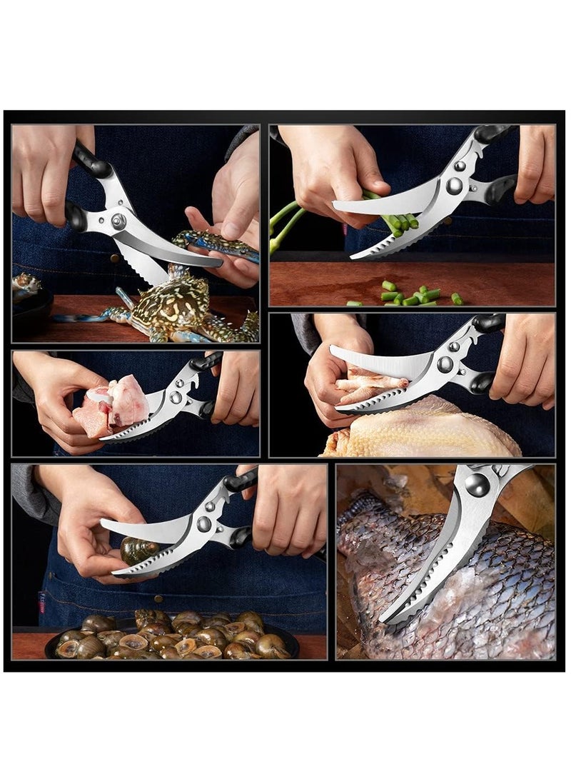 Kitchen Scissors, Stainless Steel Poultry Shears with Safety Lock,  Heavy Duty Kitchen Shears for Cutting, Chicken, Fish, Bone  - Image 3
