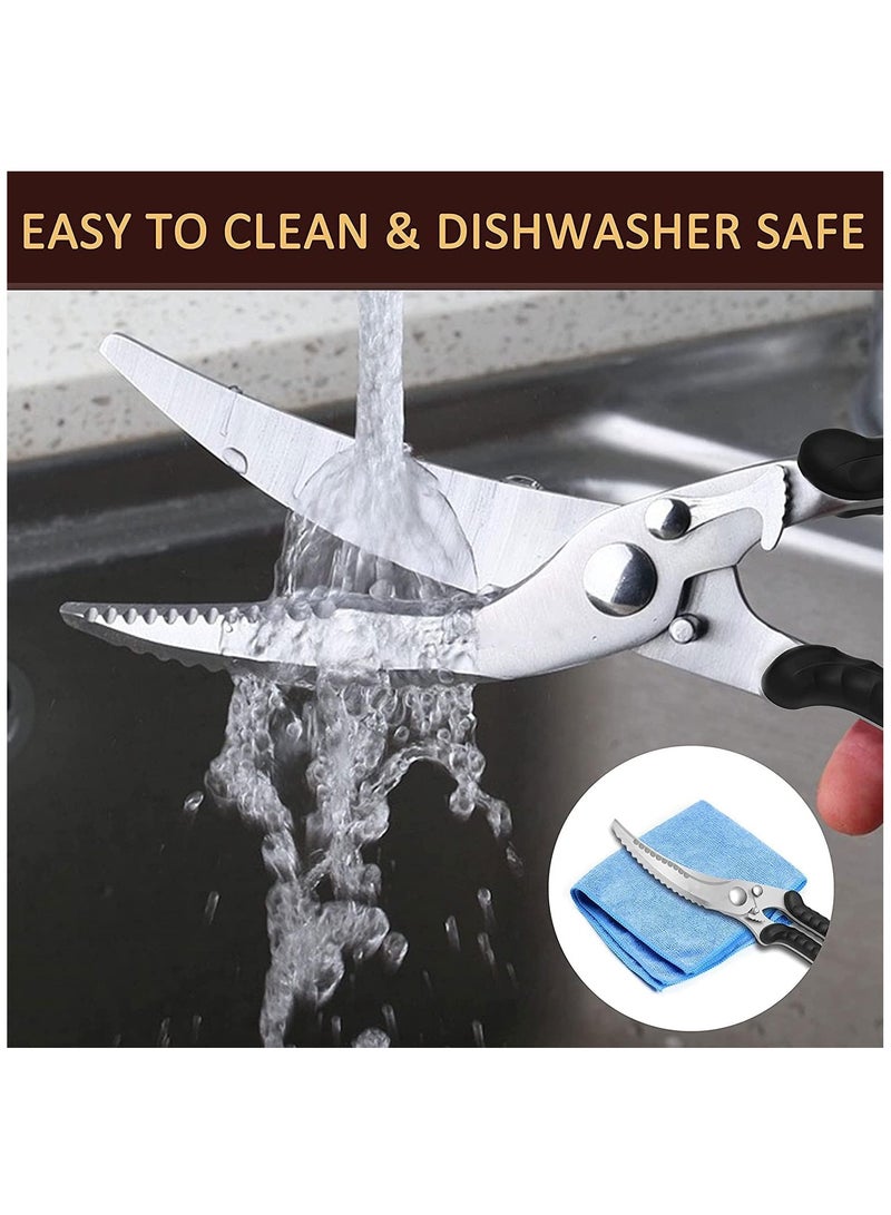 Kitchen Scissors, Stainless Steel Poultry Shears with Safety Lock,  Heavy Duty Kitchen Shears for Cutting, Chicken, Fish, Bone  - Image 4