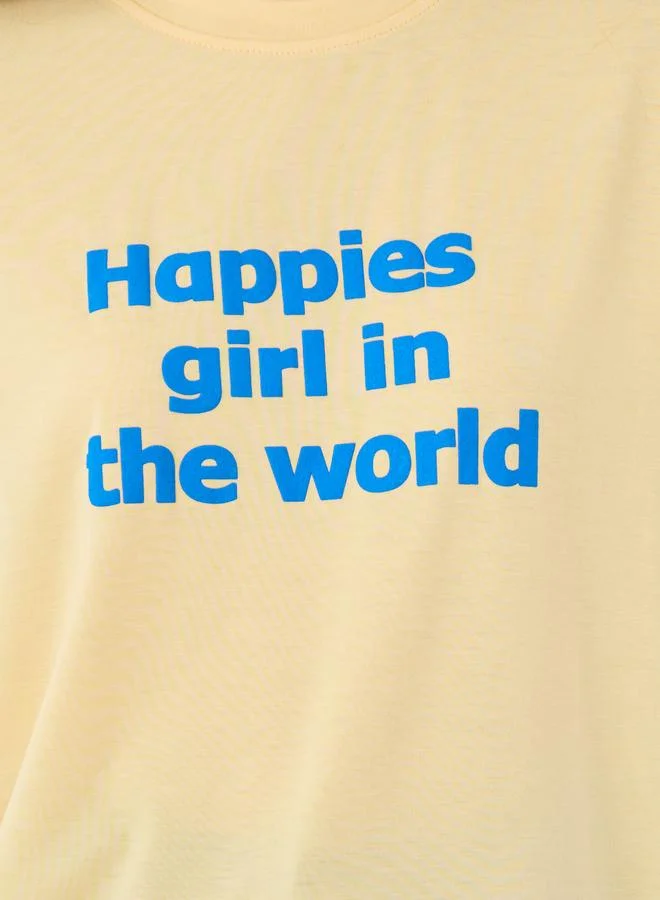 Styli Styli Slogan Print Round Neck Oversized T-Shirt