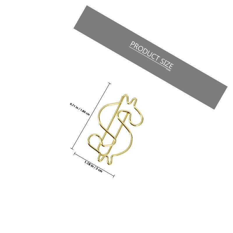 Gold Alloy Paper Clips 50 Pieces Office School Filing Document Bookmarks Organization - Image 3