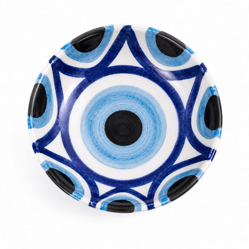 Handmade Ceramic Serving Bowl, Hand-Painted Blue Decorative Bowl, Artisan Pottery for Salad, Fruit, Snacks & Desserts, Made in Egypt, Available in Multiple Sizes (12.5x5 cm) - Image 4