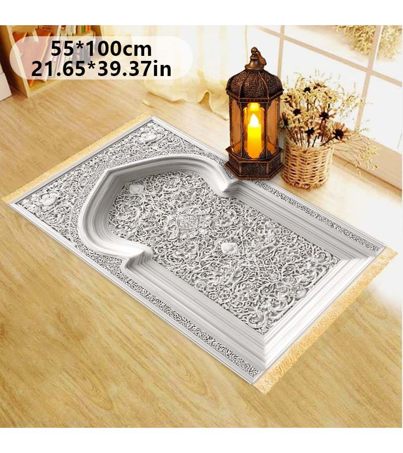 Luxurious Non Slip Foldable Prayer Mat With Tassels 180x110 cm For Family Travel And Home Use - Image 3