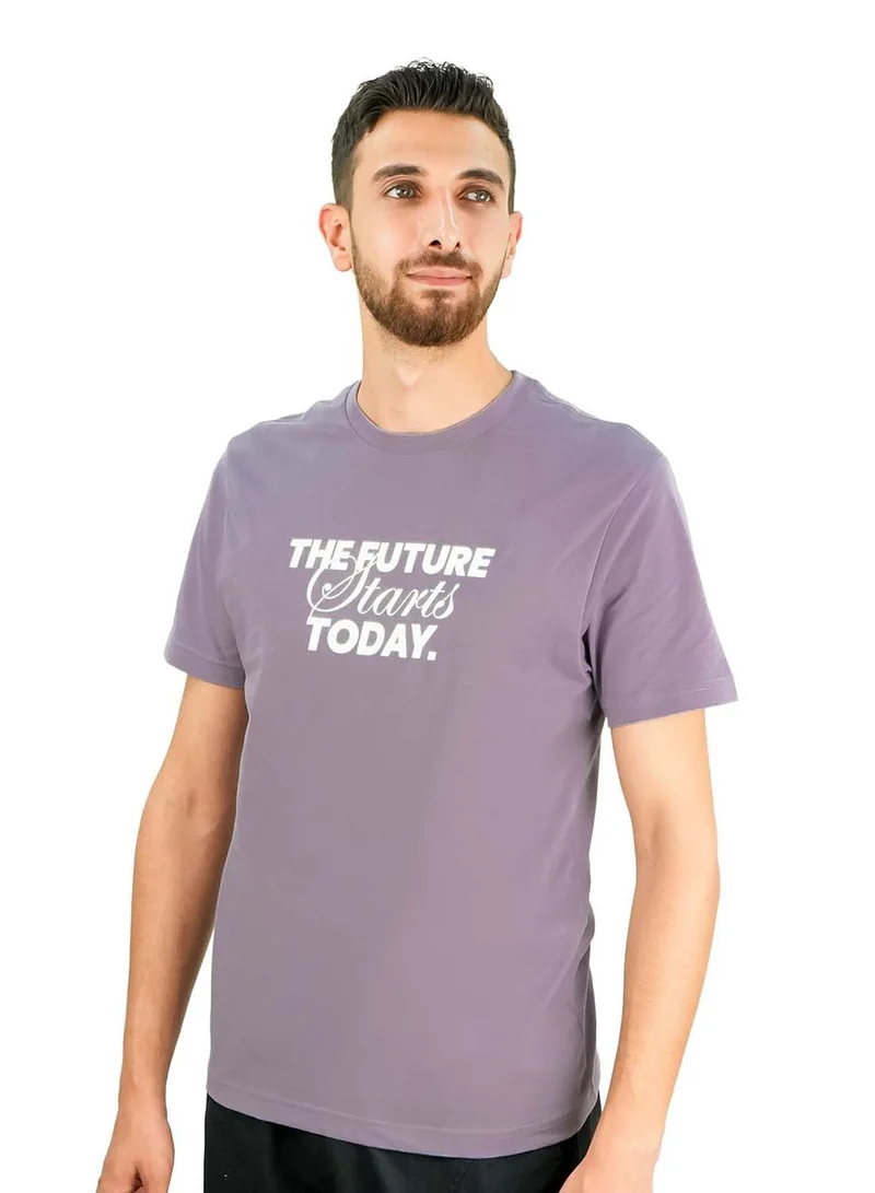 Men's Slim Fit Print Tee - Cotton Jersey, Crew Neck, Short Sleeve