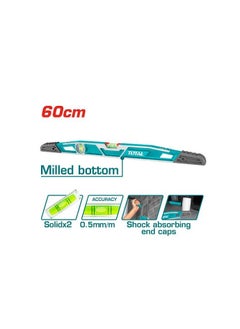 TOTAL Total 60cm Heavy Duty Masons Measure Level TMT221606 - Accurate Leveling Tool with Shock-Absorbing Pads for Construction  - Image 1