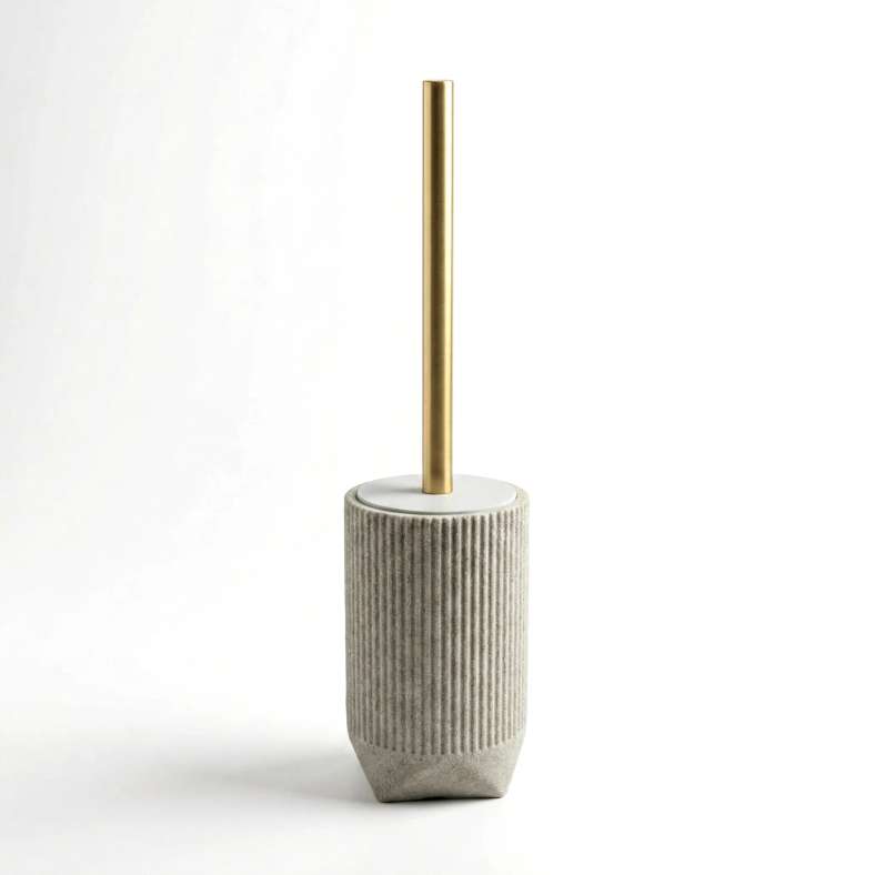 Pan Home Verona Polyresin Toilet Brush Holder 9.9x9.5x15.5cm - Beige - 211HEL9900813 - Image 2