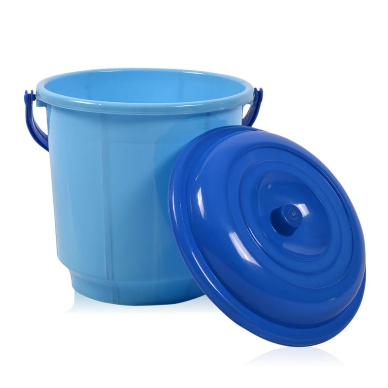 Kuber Industries Pack of 6 Bucket 18 Liter Bucket for Bathroom Balti for Bathroom Plastic Bucket for Daily Use Bathroom Bucket with Lid Handle Water Storage Bucket Green Blue - Image 2