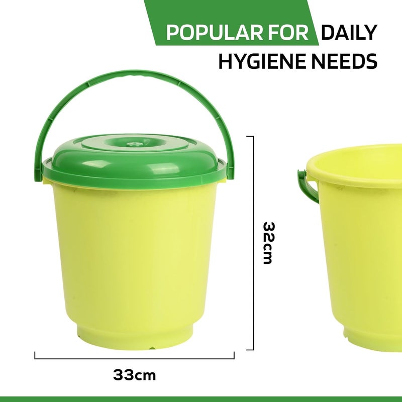 Kuber Industries Pack of 6 Bucket 18 Liter Bucket for Bathroom Balti for Bathroom Plastic Bucket for Daily Use Bathroom Bucket with Lid Handle Water Storage Bucket Green Blue - Image 3