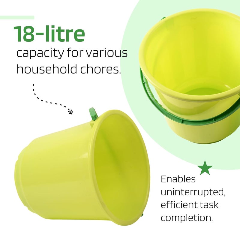 Kuber Industries Pack of 6 Bucket 18 Liter Bucket for Bathroom Balti for Bathroom Plastic Bucket for Daily Use Bathroom Bucket with Lid Handle Water Storage Bucket Green Blue - Image 5