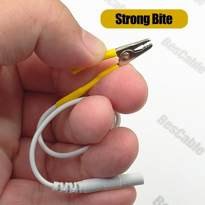 BesCable Electrode Wire for Dry Needling Needles - 20pcs TENS Leading Wires with Alligator Clips for TENS Unit Physiotherapy Machine - 2.0mm Pin Female to Alligator Clip Cable - Image 4
