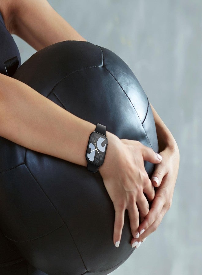 كي دابليو موبايل جراب kwmobile متوافق مع جراب Xiaomi Mi Band 8 Pro - غطاءان من السيليكون الحراري المرن (TPU) لتتبع اللياقة البدنية - أسود/فضي - Image 2