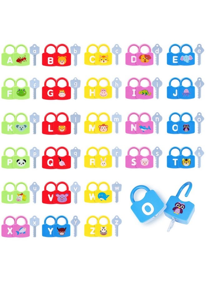 AXEARTE Montessori Educational Toys - Alphabet Learning Locks and Keys for Toddlers - 26 Locks & Keys Set - Baby Sensory Fine Motor Skills Toys - ABC Locks and Keys - Image 1